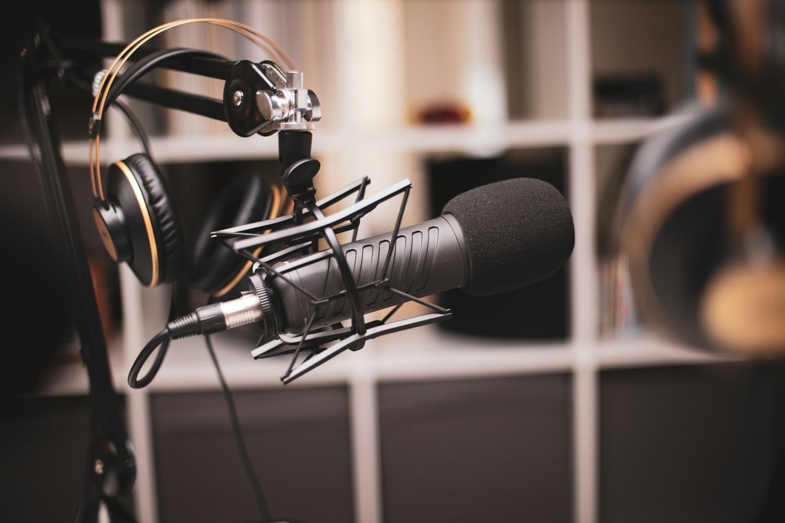 Grey condenser microphone